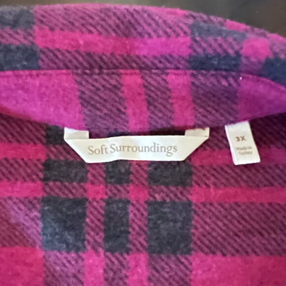 Soft Surroundings Paramount Plaid Knit Shirt Dress 3X (24) - Picture 7 of 8